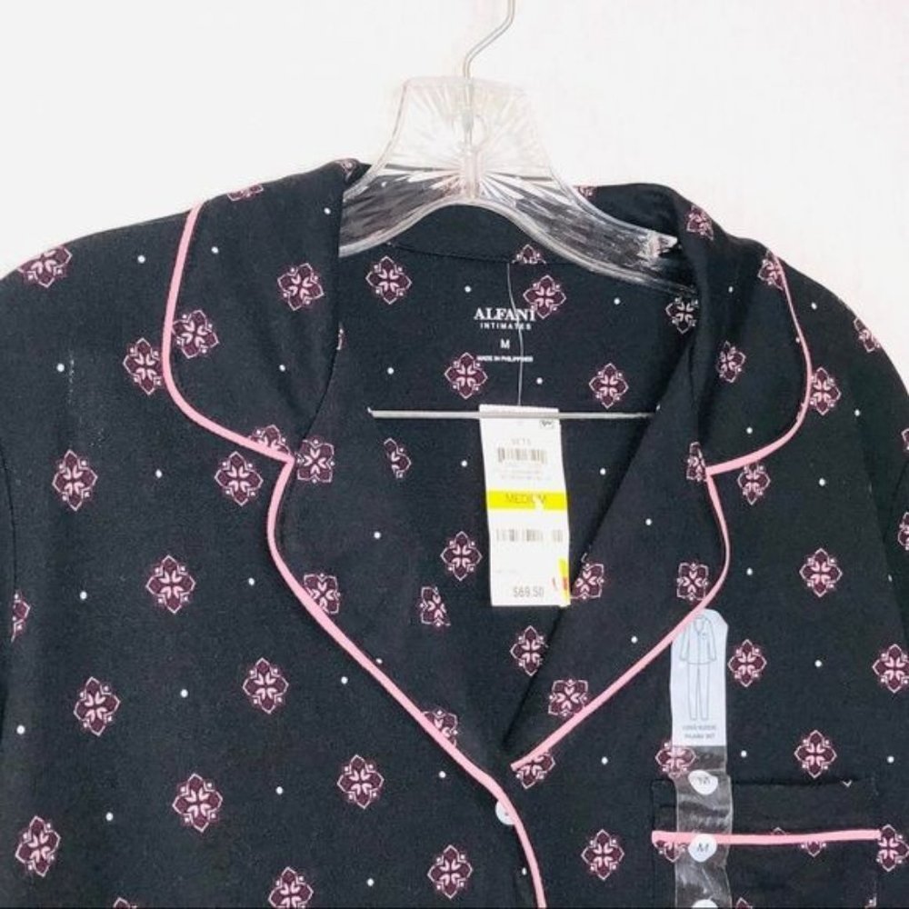 Alfani Printed Super-Soft Pajama TOP, mod medallio - Picture 2 of 7